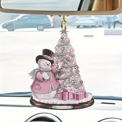 2D 3 15inch Christmas Pendant Ornaments Car Reflective Mirror Pendant