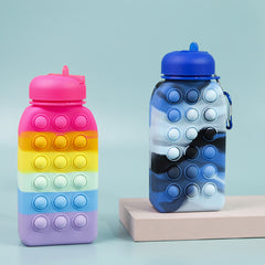 Silicone Folding Water Bottle Portable Stress-reducing Bubble Bottle