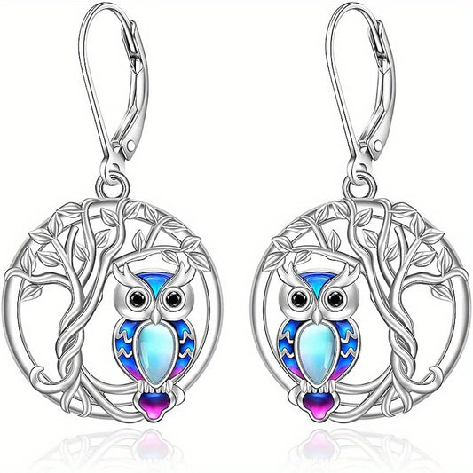 Retro Owl Hollow Pendant Earrings for Women