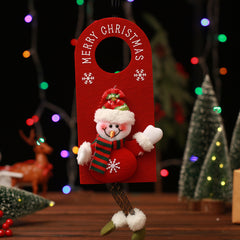 3pcs Christmas Ornaments Santa Snowman Elk Doorknob Ornaments