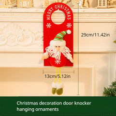 3pcs Christmas Ornaments Santa Snowman Elk Doorknob Ornaments