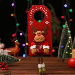 3pcs Christmas Ornaments Santa Snowman Elk Doorknob Ornaments