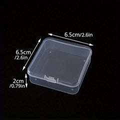 Clear Plastic Storage Box Jewelry Beads Container Mini Organize Hinged Lid