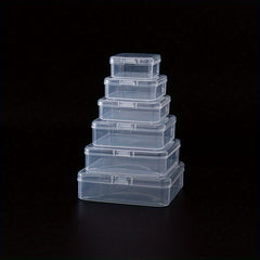 Clear Plastic Storage Box Jewelry Beads Container Mini Organize Hinged Lid
