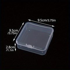 Clear Plastic Storage Box Jewelry Beads Container Mini Organize Hinged Lid