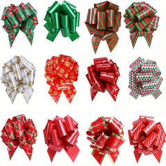 12pcs Xmas Gift Bows Ribbon Wrap Accessory Present Bouquet Decor