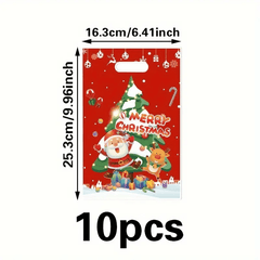 10pcs Christmas Party Gift Bag Small Business Supplies Craft Tote Bag
