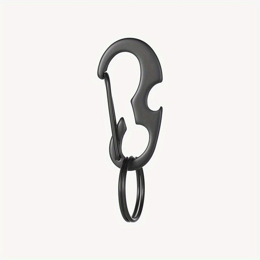 D Buckle Carabiner Bottle Opener Key Ring Stainless Steel