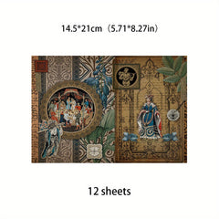 Retro Journal Paper for DIY Gift Art Crafts, Large Size Middle Ages Material
