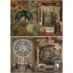 Retro Journal Paper for DIY Gift Art Crafts, Large Size Middle Ages Material