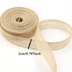 10M Natural Jute Ribbon Bow Crafts DIY Vintage Burlap Gift Wrapping