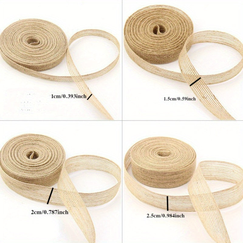 10M Natural Jute Ribbon Bow Crafts DIY Vintage Burlap Gift Wrapping