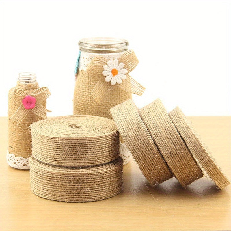 10M Natural Jute Ribbon Bow Crafts DIY Vintage Burlap Gift Wrapping
