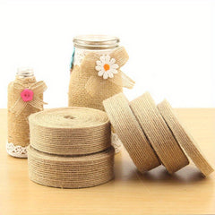 10M Natural Jute Ribbon Bow Crafts DIY Vintage Burlap Gift Wrapping