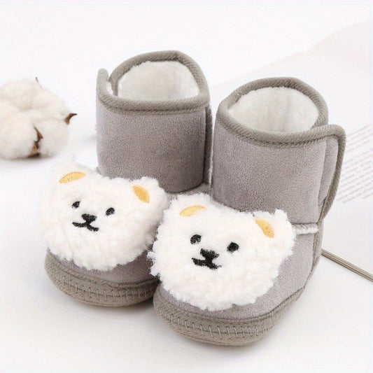 Cartoon Bear Comfortable Sneakers for Baby Girls Lightweight Non Slip Shoes