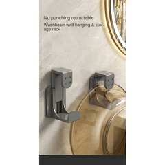 Smiley Face Pattern Retractable Washbasin Punch Adhesive Hooks