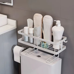 Bathroom Toilet Storage Shelf Organizer With Toilet Paper Holder