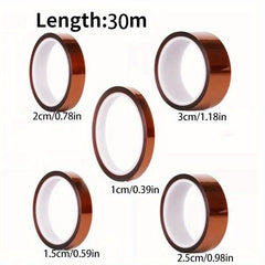 33m Long Golden High Temp Adhesive Tape Polyimide Tape Pet
