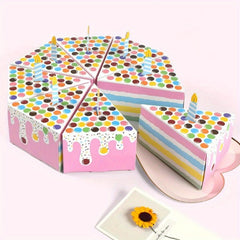 8pcs Triangle Cake Shape Pink Goodies Box Birthday Party Favor Supplies
