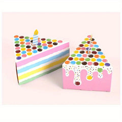8pcs Triangle Cake Shape Pink Goodies Box Birthday Party Favor Supplies