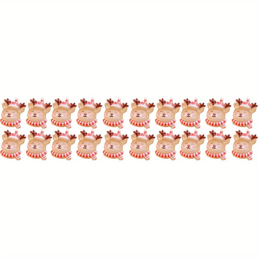 Resin Mini Christmas Deer Embellishments for Hair Bows - 20/50/100pcs