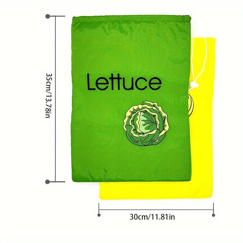 2pcs Reusable Food Storage Bag Drawstring Breathable Bag