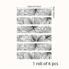6pcs Tropical Flower Staircase Sticker Self-adhesive Thickened