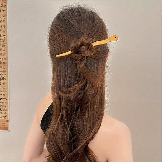 Vintage Wooden Hairpin Women Girls Outdoor Decor