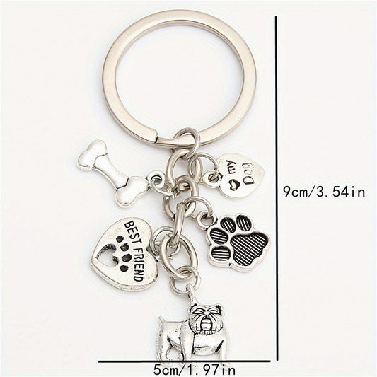 1pc Dog Pet Keychain Cartoon Key Chain Keyring Pendant