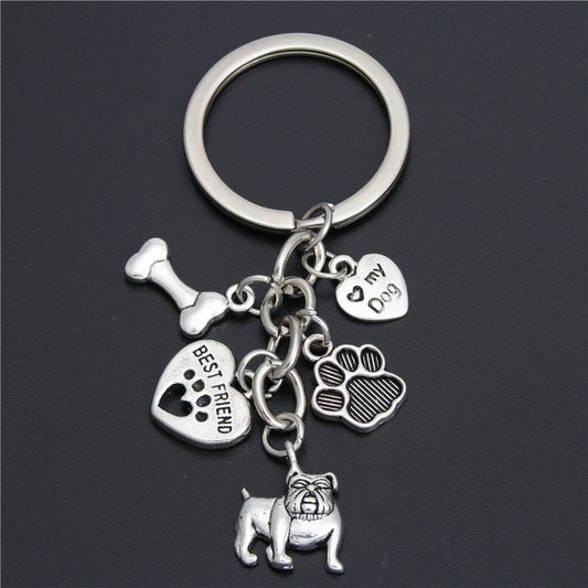 1pc Dog Pet Keychain Cartoon Key Chain Keyring Pendant