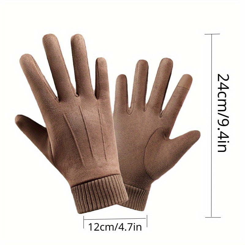 Suede Gloves for Winter Touch Screen Cold Protection Gloves