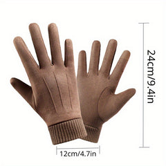 Suede Gloves for Winter Touch Screen Cold Protection Gloves