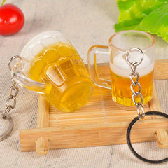 Creative Beer Cup Keychain Pendant Bag Wallet Car Key Charm Ornament