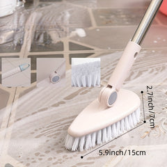 Hard Bristle Floor Brush with Long Handle for Toilets and Tiles