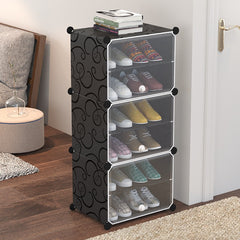4 6 Tiers Shoe Rack Assembly Plastic Storage Dustproof Shelf Household Organizer