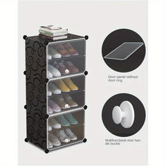 4 6 Tiers Shoe Rack Assembly Plastic Storage Dustproof Shelf Household Organizer