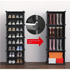 4 6 Tiers Shoe Rack Assembly Plastic Storage Dustproof Shelf Household Organizer