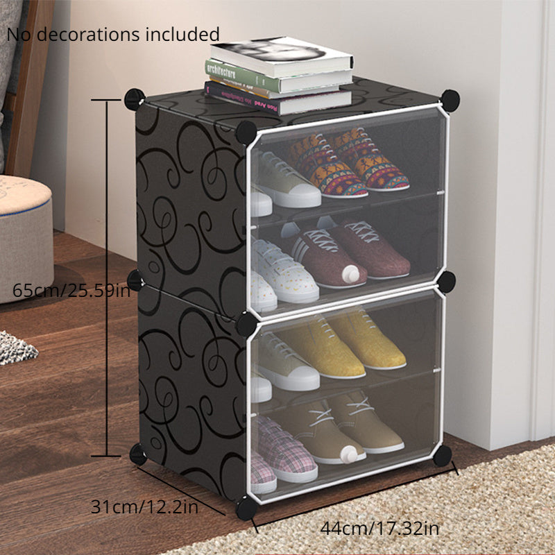 4 6 Tiers Shoe Rack Assembly Plastic Storage Dustproof Shelf Household Organizer