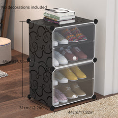 4 6 Tiers Shoe Rack Assembly Plastic Storage Dustproof Shelf Household Organizer