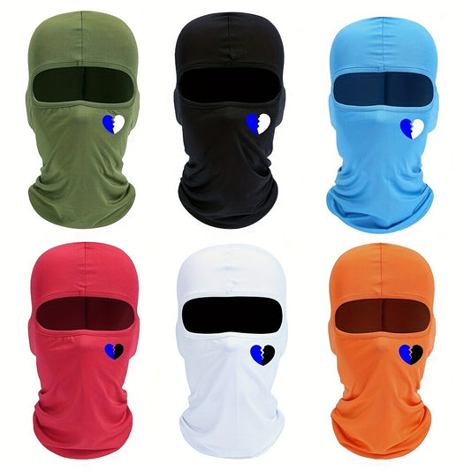 Breathable Balaclava Heart Printed Mask Motorcycle Head Cover Full Face Mask