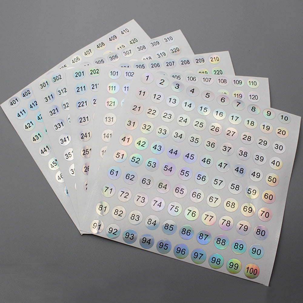 1000 Laser Digital Number Stickers