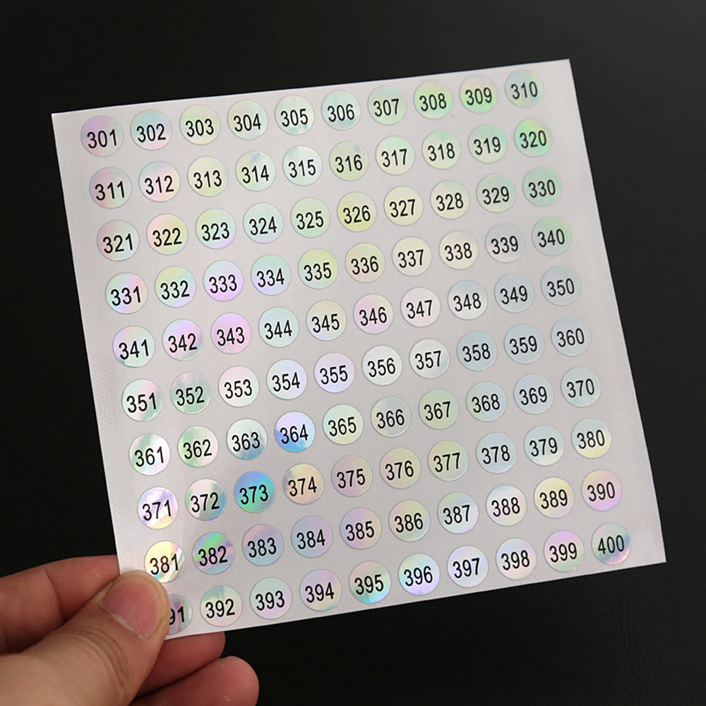 1000 Laser Digital Number Stickers