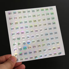 1000 Laser Digital Number Stickers