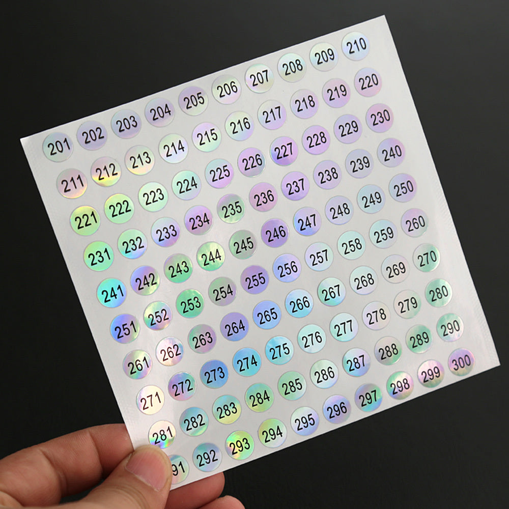 1000 Laser Digital Number Stickers
