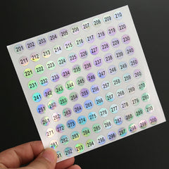 1000 Laser Digital Number Stickers