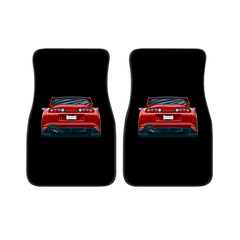 4pcs Red Sport Car Pattern Seat Cover Set Car Interior Accessories