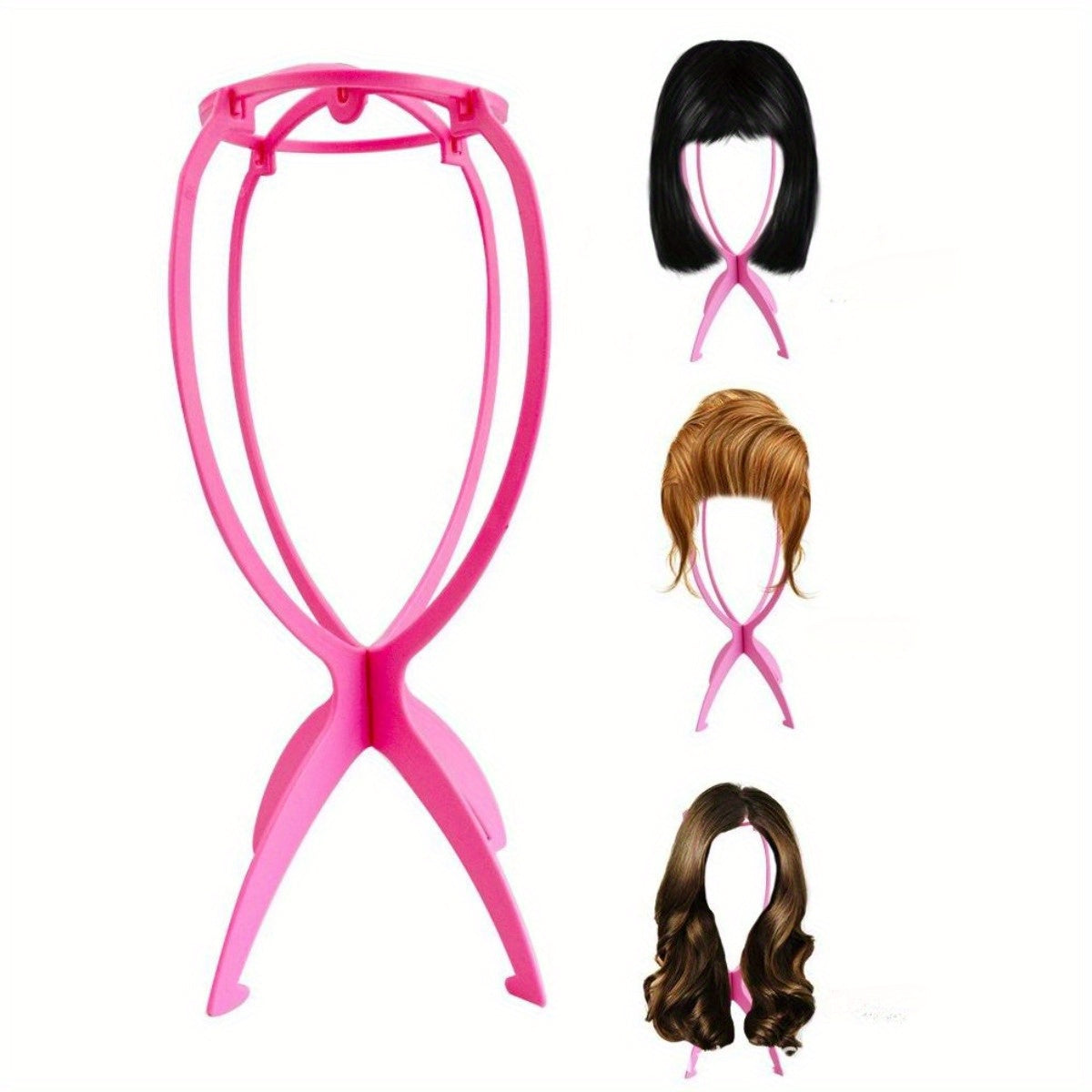 Portable Wig Stand Holder Collapsible Hat Stand All Wigs