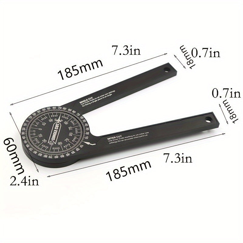 Aluminum Miter Saw Protractor Angle Finder 360 Rotatable Ruler