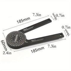 Aluminum Miter Saw Protractor Angle Finder 360 Rotatable Ruler