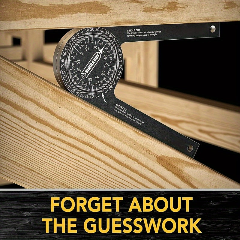 Aluminum Miter Saw Protractor Angle Finder 360 Rotatable Ruler